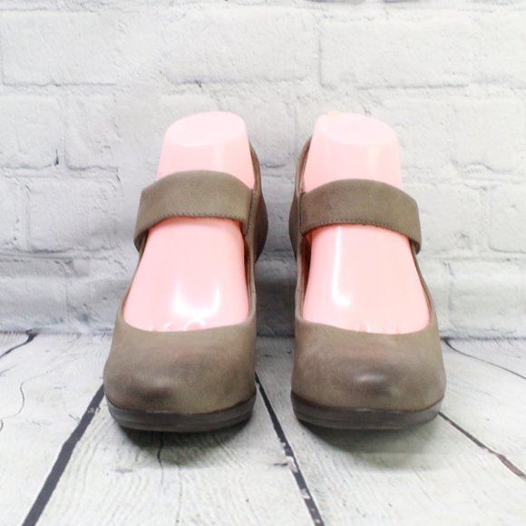 Tamaris Gray Leather Mary Jane Shoes Heels Pumps Shoes Size 39 US 9 - Picture 4 of 9